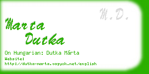 marta dutka business card